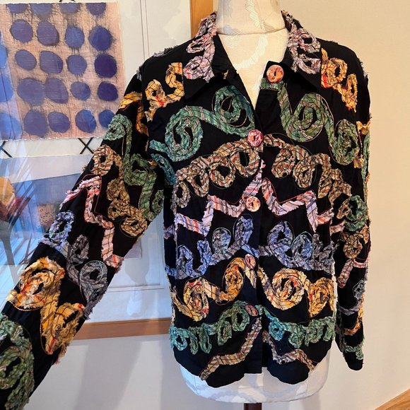 KEREN hart Jackets & Blazers - KEREN hart swirl applique jacket L